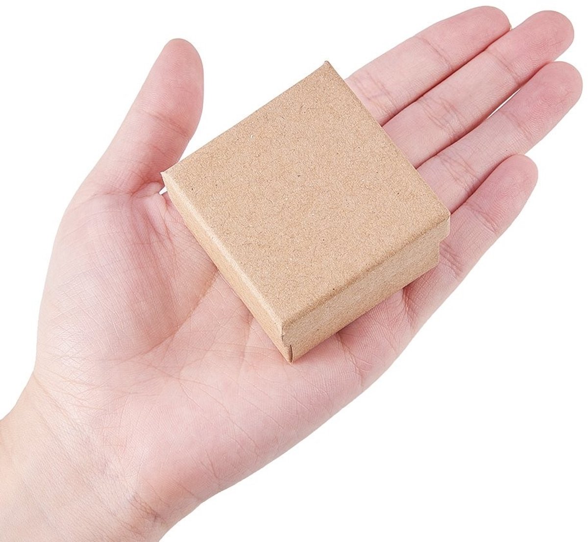 Dailygoods- Sieradendoosje 24 stuks - Kartonnen Geschenkdozen - 5 x 5 x 4 cm - Robuust Materiaal - Zachte Spons Inzet - Ideaal voor Sieraden - Geschenkdoos