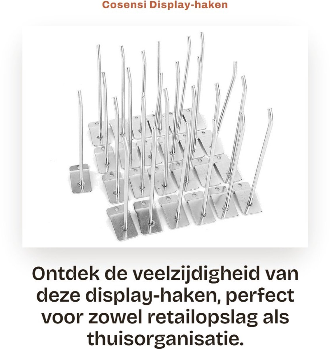Dailygoods- Display-haken 25 stuks - Roestvrij Staal - 15 cm - Wandhaken met 30° Hoek - Glanzende Chroomafwerking - Duurzaam en Robuust