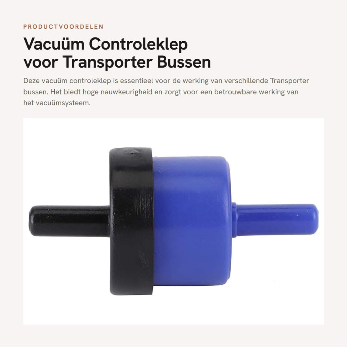Dailygoods- Vacuumklep Hoge Nauwkeurigheid - Controleklep - Niet-terugslag - Geschikt voor Transporter III Bus - ABS Materiaal - OEM 433862117 - Vacuumcheckklep