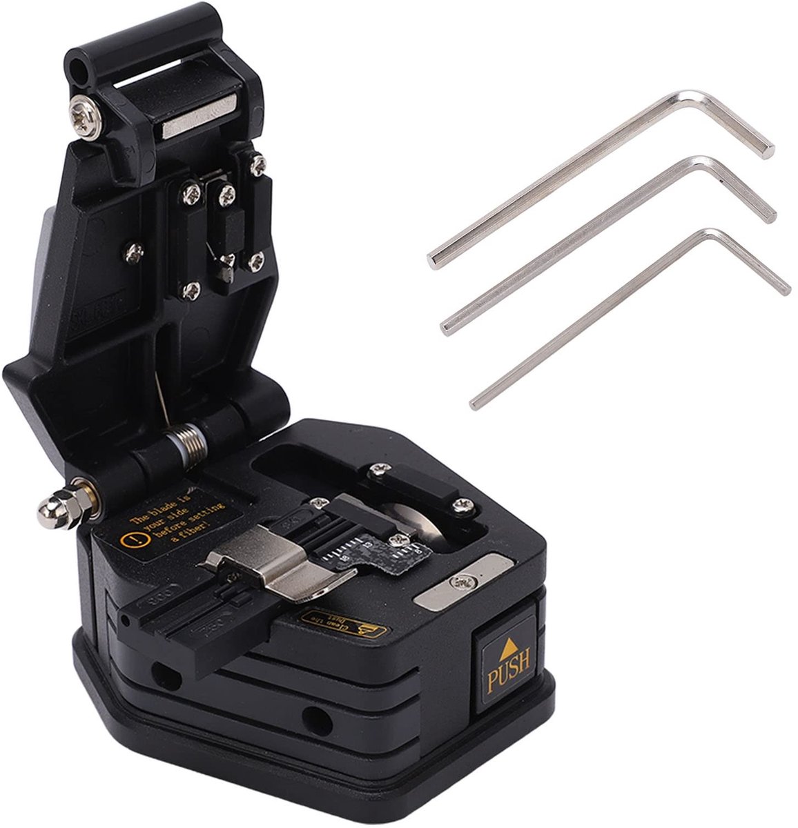 Dailygoods- Vezelsnijder Hoge Nauwkeurigheid - Roestvrij Staal - Snijgereedschap - Afvalbox - Voor 0,25/0,9 mm Kern - Snijlengte 18 mm - Vezelsnijgereedschap