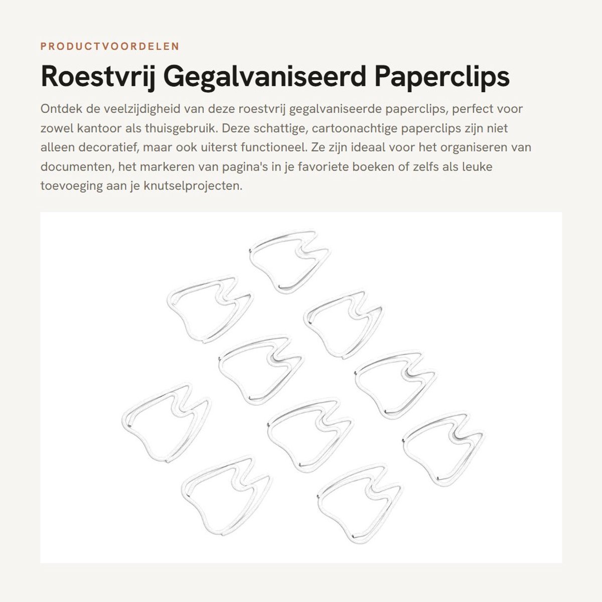 Dailygoods- Paperclip 100 Stuks - Roestvrij Staal - Decoratieve Bladwijzer - Lichtgewicht - Tandvorm - Antiroest Coating