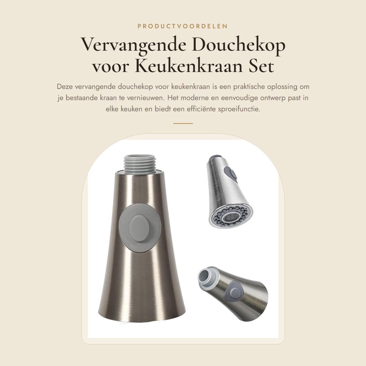Dailygoods- Douchekop Uittrekbaar - Douchekop Keukenkraan - Set van 2 - Spatbescherming -