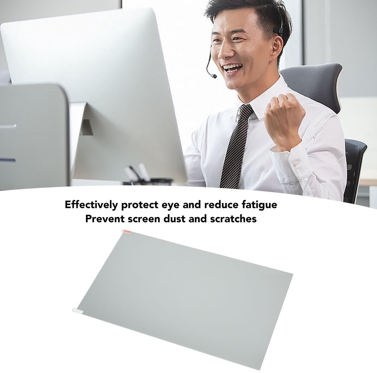 Dailygoods- Schermbeschermer UV-bescherming - Blauw lichtfilter - 24 inch - PET-materiaal - Bescherming tegen krassen - Voor studenten/programmeurs - Monitorfolie