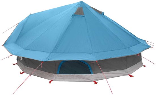 vidaXL - Tipi - Tent - met - dak - Blauw - 800 - x - 800 - x - 430 - cm - Polyester - en - Staal van Vidaxl — afbeelding 2