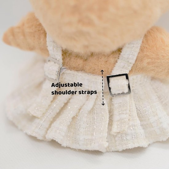 Handgemaakte 3-Delige Poppenkleding Set (17 cm) - Witte Mode & Accessoires van Merkloos — afbeelding 2