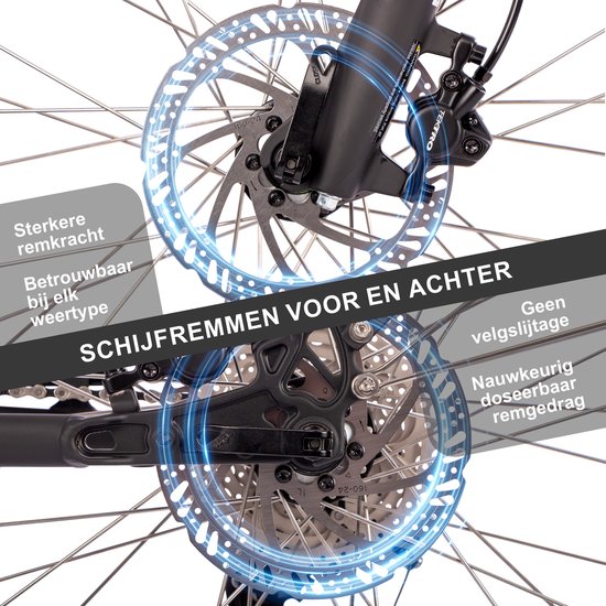 SAXXX PREMIUM SPORT TRAPEZ - Elektrische Fiets - 95% Vooraf Geassembleerd Stadsfiets - 522Wh Verwijderbare Accu - 100 km Actieradius - Middenmotor 250W - Shimano Deore 10-speed - 28" Wielen - Hydraulische Schijfremmen - Zwart van Saxxx — afbeelding 3