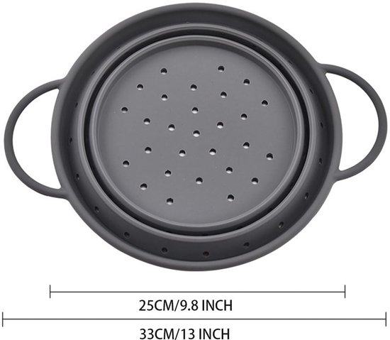 SOUQONE- Pastamachine Ruimtebesparend - Opvouwbare Zeef - Siliconen Zeef 25 cm - Vaatwasmachinebestendig - Hittebestendig tot 120 graden - Ideaal voor Koken en Afdruipen van SouqOne — afbeelding 5