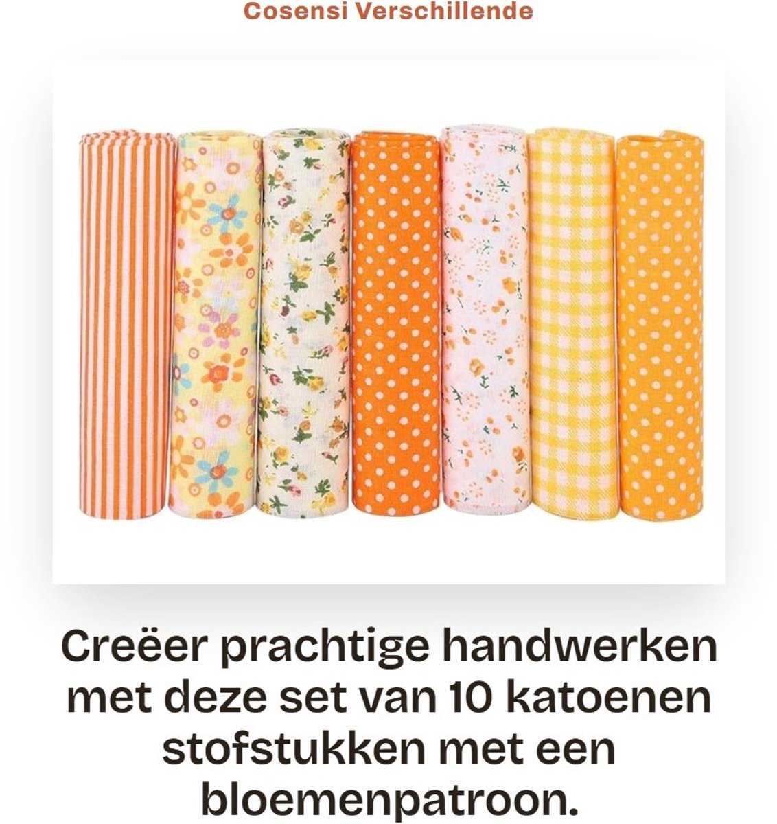 Dailygoods- Patchwork Stof Katoen 10 Stuks - Bloemenpatroon - Naaien - Quilten - Scrapbooking - Afmetingen 50 x 50 cm - Stofbundel