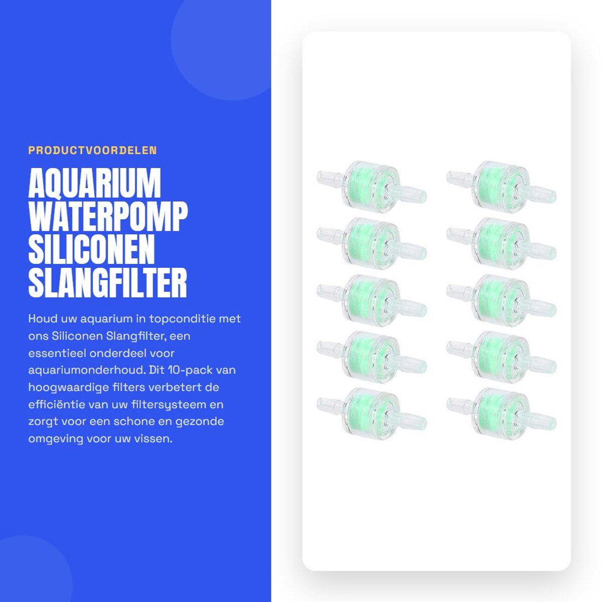 Dailygoods- Aquariumwaterpomp Siliconenslangfilter - 10-pack - Aquariumreinigingsproducten - Filtersysteem - Efficiënte waterstroom - Geschikt voor zoet/zoutwater - Aquariumfilter