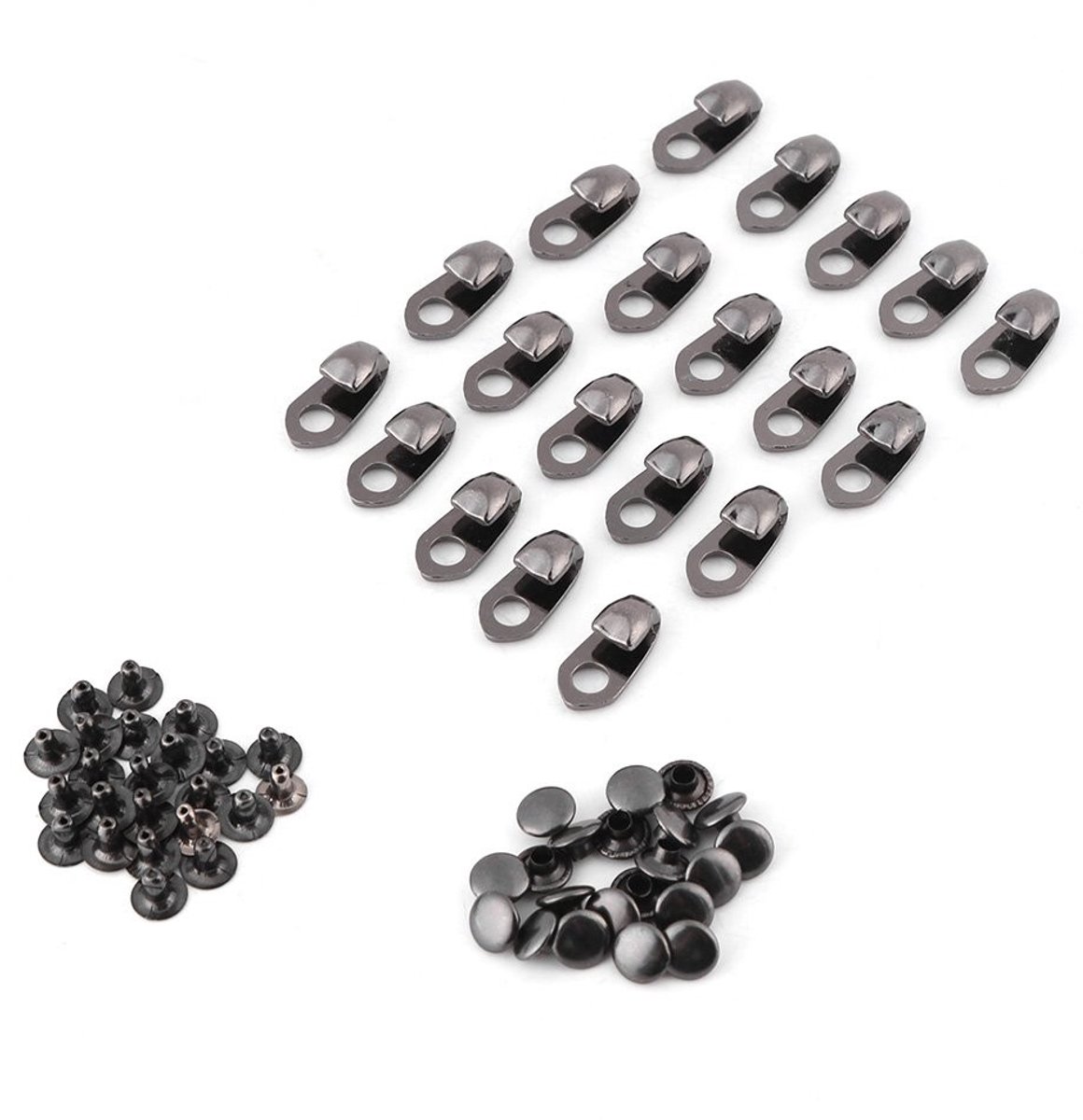 Dailygoods- Schoenveters 20 Stuks - Veterhaken/Klinknagels - Gespen/Vetergespen - Duurzaam Materiaal - Geschikt voor Klimaccessoires - Knopopening 5 mm