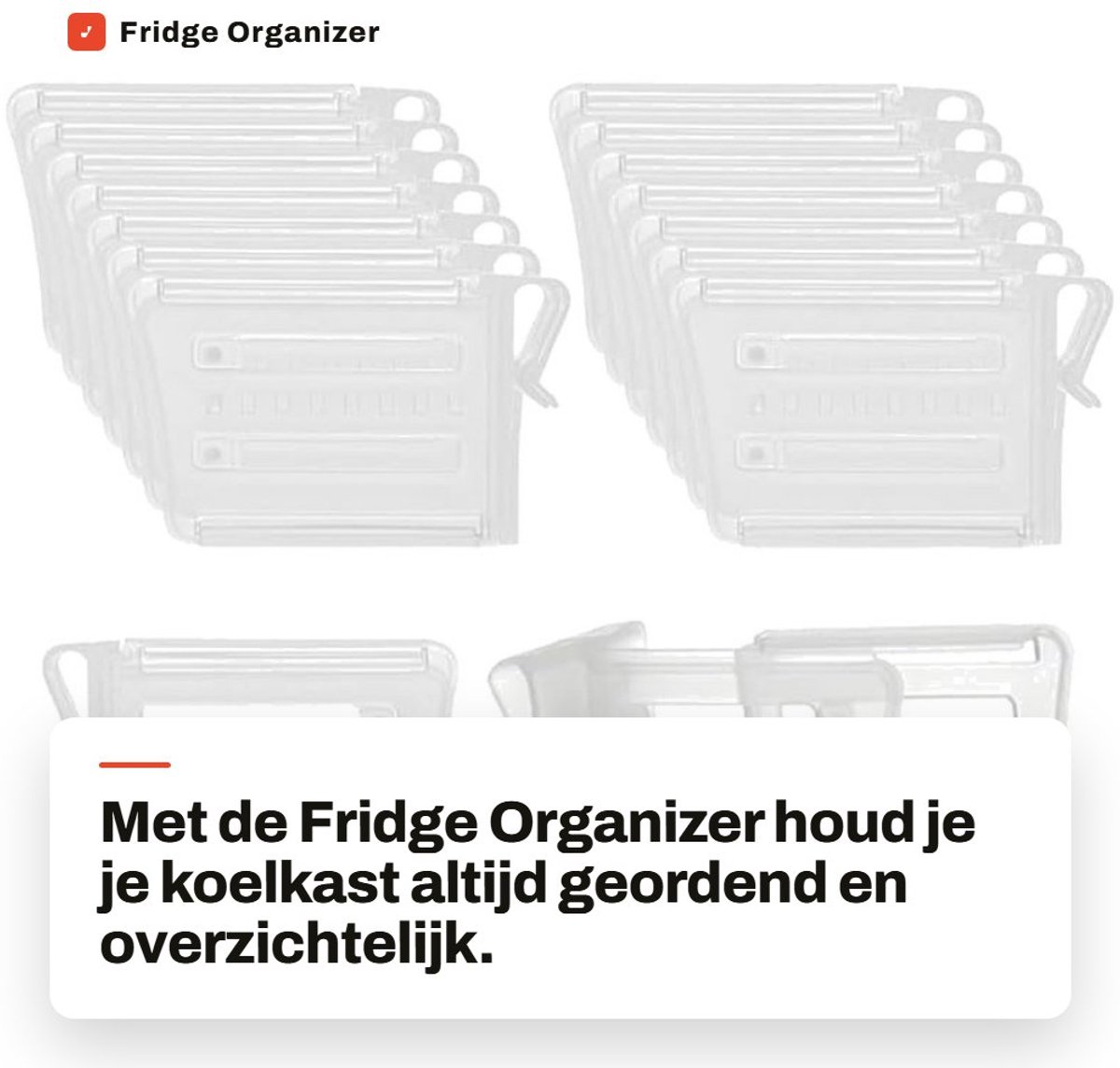 Dailygoods- Koelkast Organizer 16 Stuks - Koelkast Divider - Koelkast Scheidingswand - Koelkast Opbergbak - Koelkast Organizer Lades - Transparant PP Materiaal - Koelkastindeling