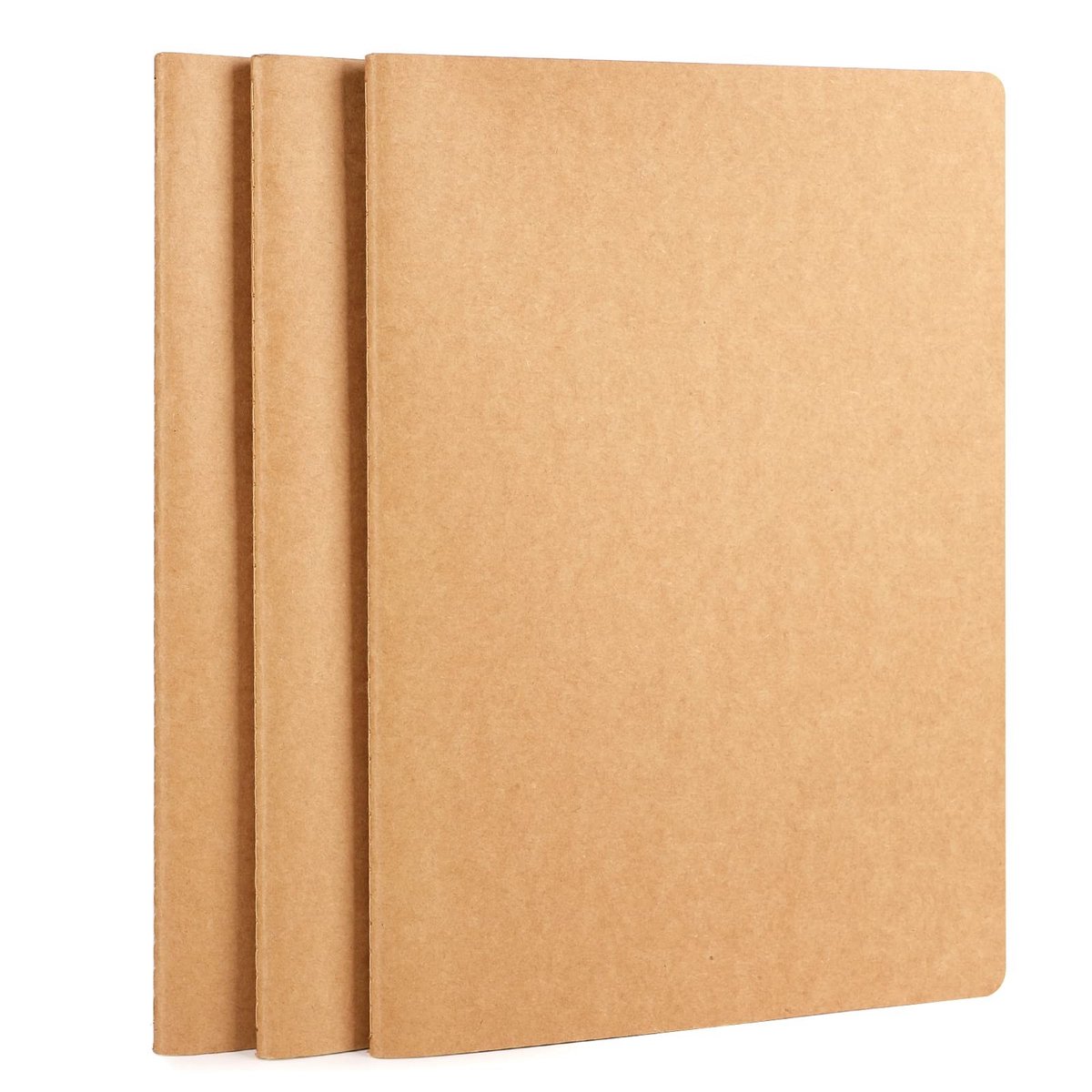 Dailygoods- Notitieboek A4 3 Stuks - Blanco Notitieboek - Reisnotitieboek - Schrijfboek - Kladblok - 100g/m² Papier - Schrijfblok