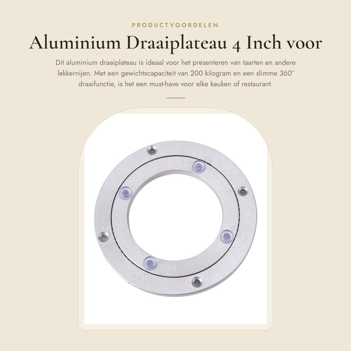 Dailygoods - Aluminium Draaiplateau 4 Inch voor Taartdecoratie en TV Monitor