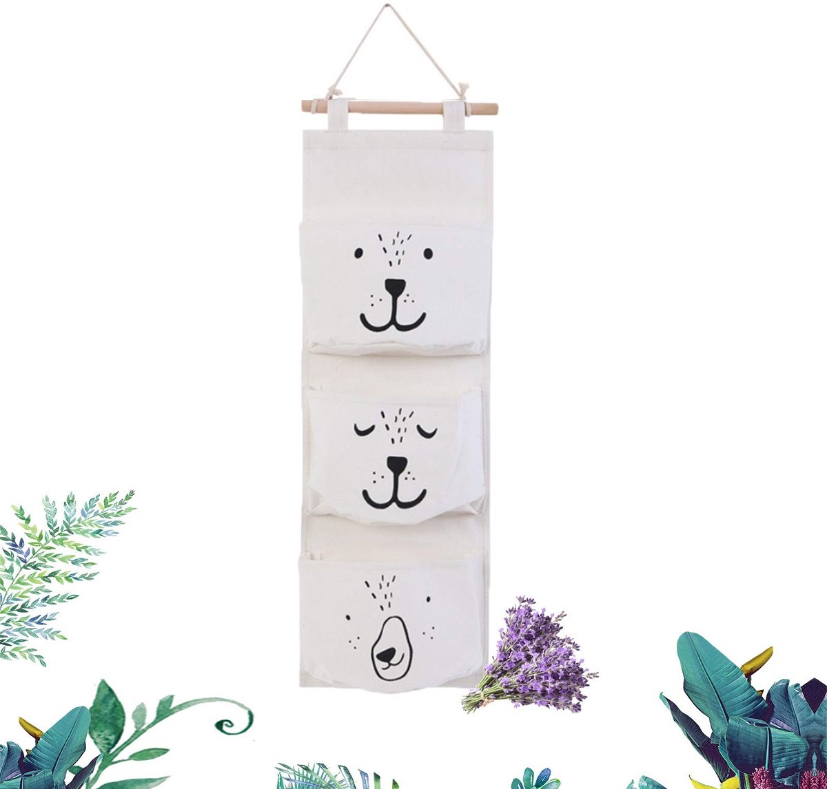 Dailygoods- Hangende Tas - Opvouwbaar - 3 Vakken - Organizer - Badkamer - Wit - Geschikt voor Kinderen - Opbergzak