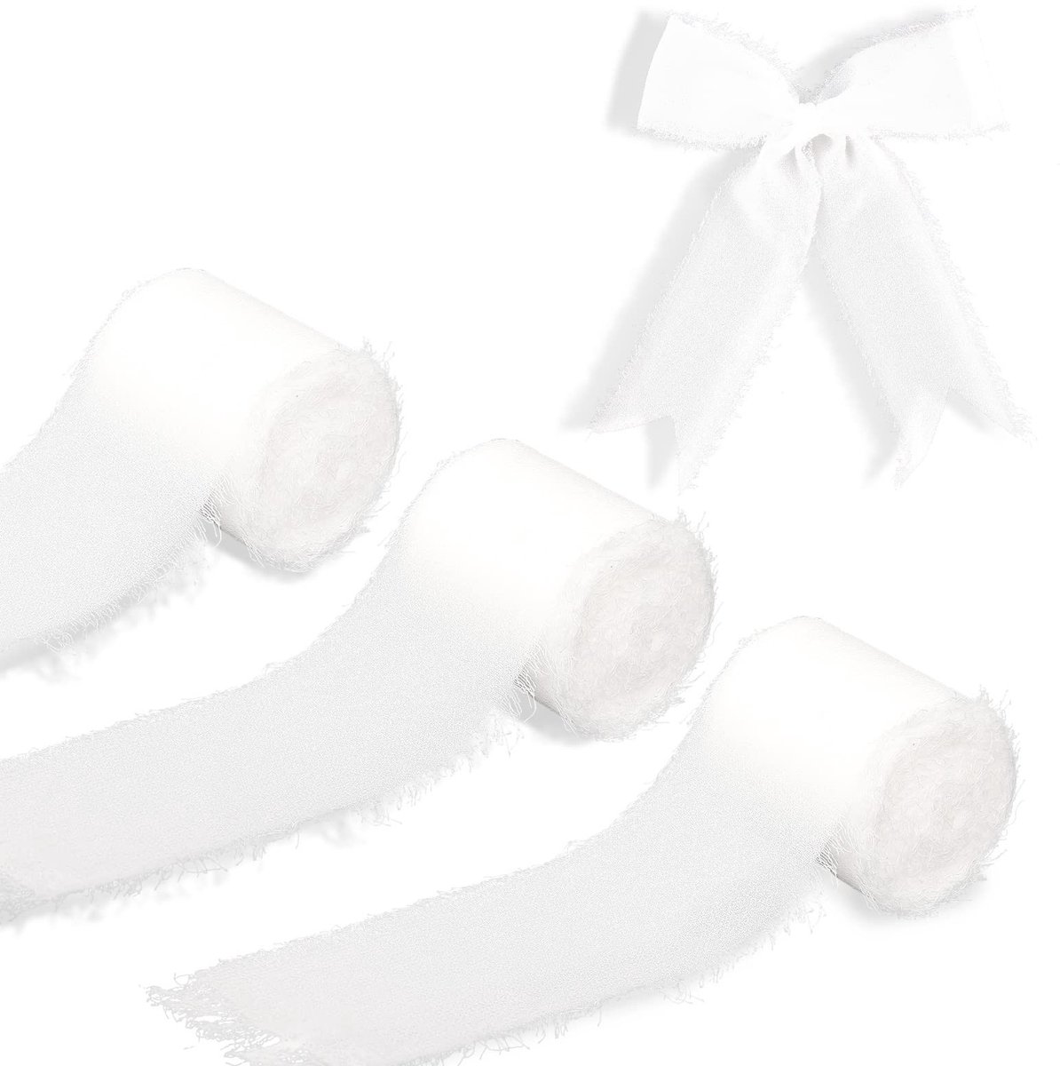 Dailygoods- Chiffonlint 3 Rollen - 3,8 cm x 5 m - Handgemaakt - Decoratielint - Fotografie Achtergrond - Zachte Textuur