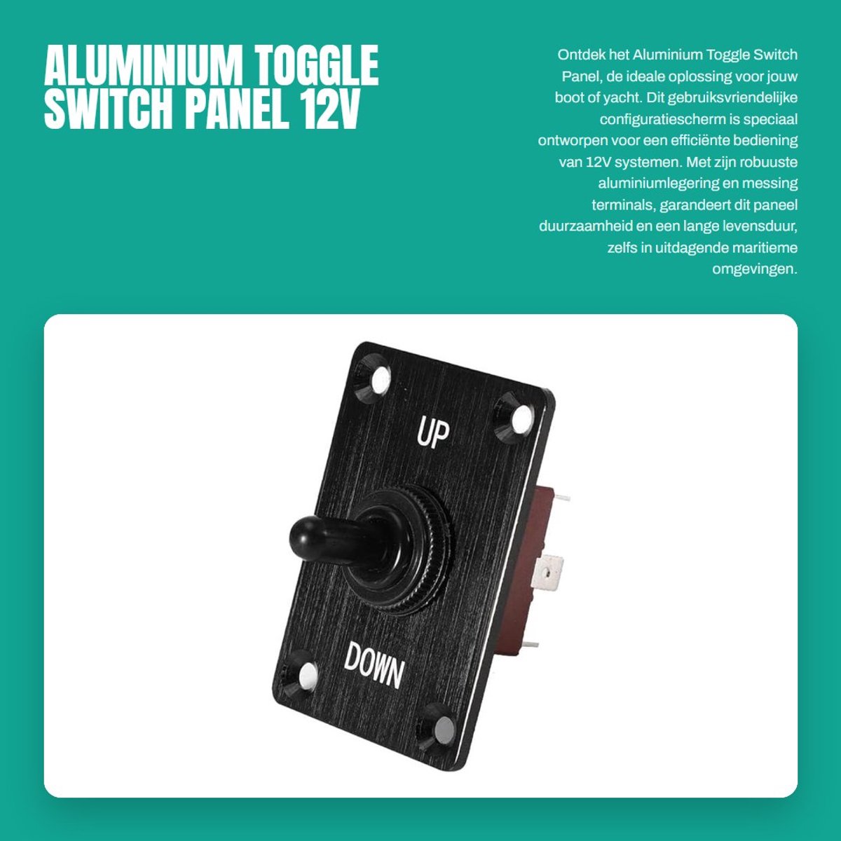 Dailygoods - Aluminium Toggle Switch Panel - 12V Schakelaar - Corrosiebestendig - Compact formaat - Voor Boot en Yacht - Ideaal voor Watergebruik - Al...