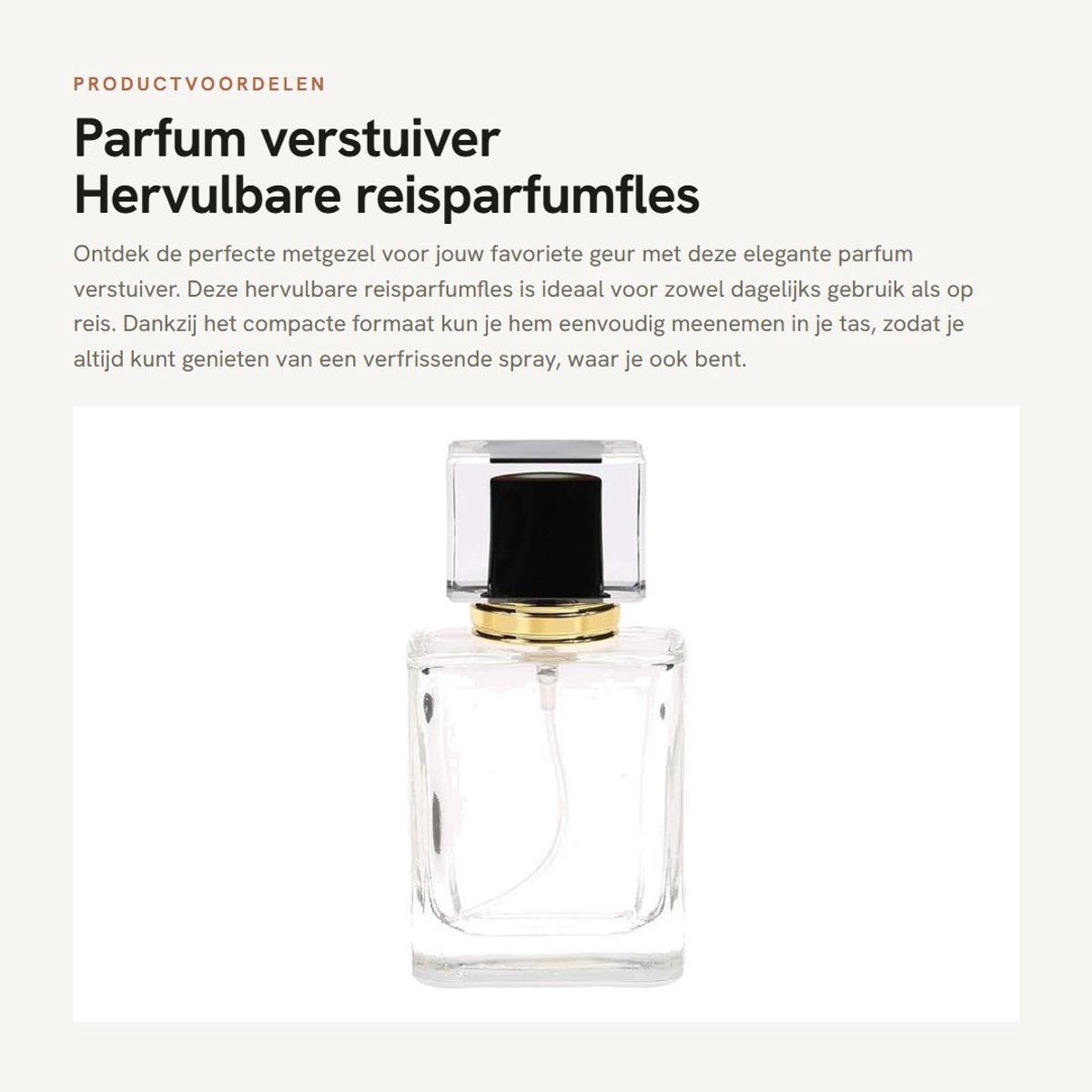 Dailygoods- Parfum Verstuiver Navulbaar - Parfumflesje 50ml - Draagbaar - Glazen Fles - Uniek Ontwerp - Eenvoudig te Vullen - Parfumfles