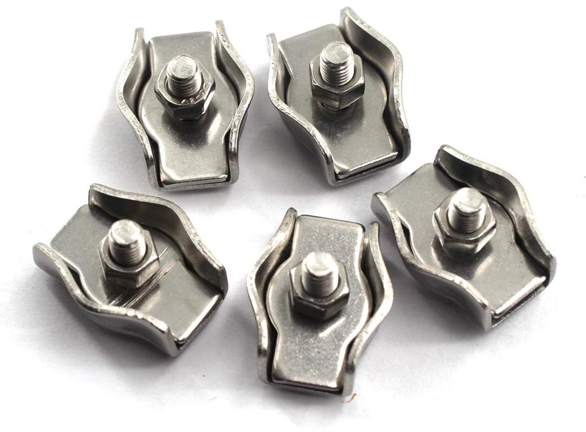 Dailygoods- Kabelclip M6 - Roestvrij Staal - Duurzaam - Corrosiebestendig - Pack van 10 - Geschikt voor vochtige ruimtes - Bevestigingsclip