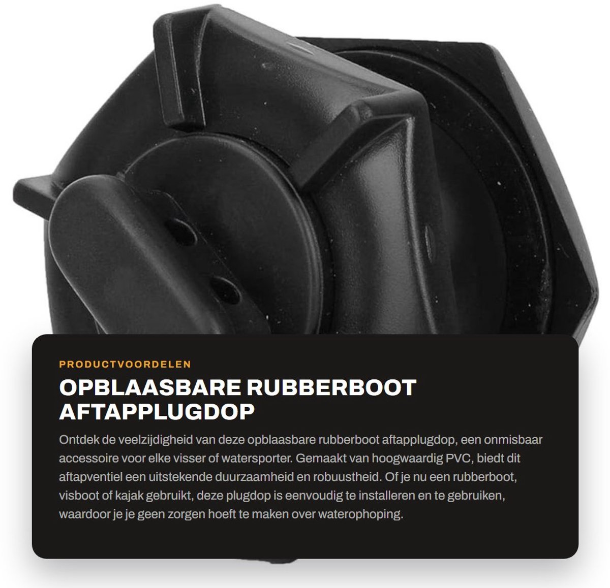 Dailygoods- Aftapplug Duurzaam - Afvoerklep - Aftapventiel - Bootafvoertrekker - Hoogwaardig PVC - Eenvoudig te bedienen