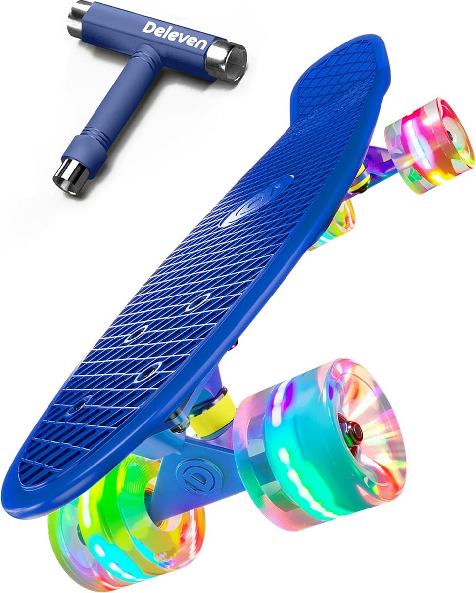 Mini Cruiser Skateboard Compleet Board Stad Cruisen LED Verlichte Wielen 56cm