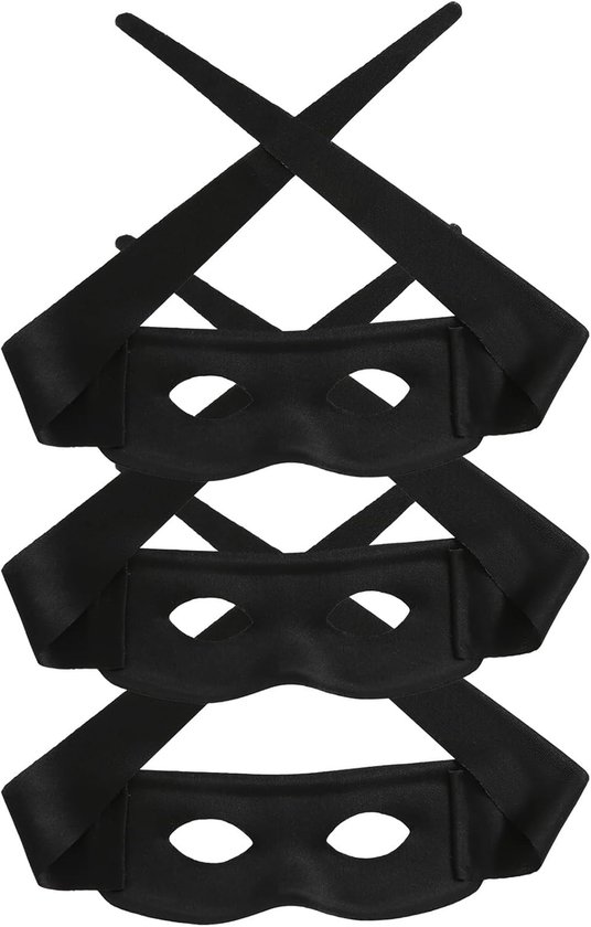 Oogmasker - Zorro masker - Feestelijke aankleding - Zacht viltmateriaal - 175 cm - Zwart