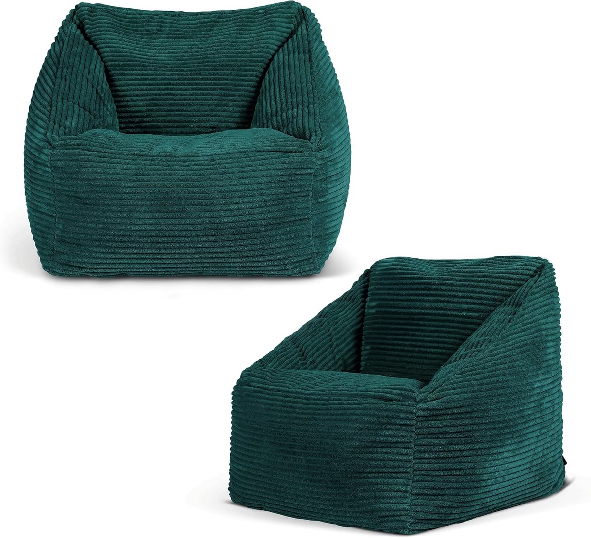Zitzak Kinderen - Zitkussen Peuters - Ontspannen Zitten - Zachte Corduroy Stof - 55x55x45 cm - Teal Groen