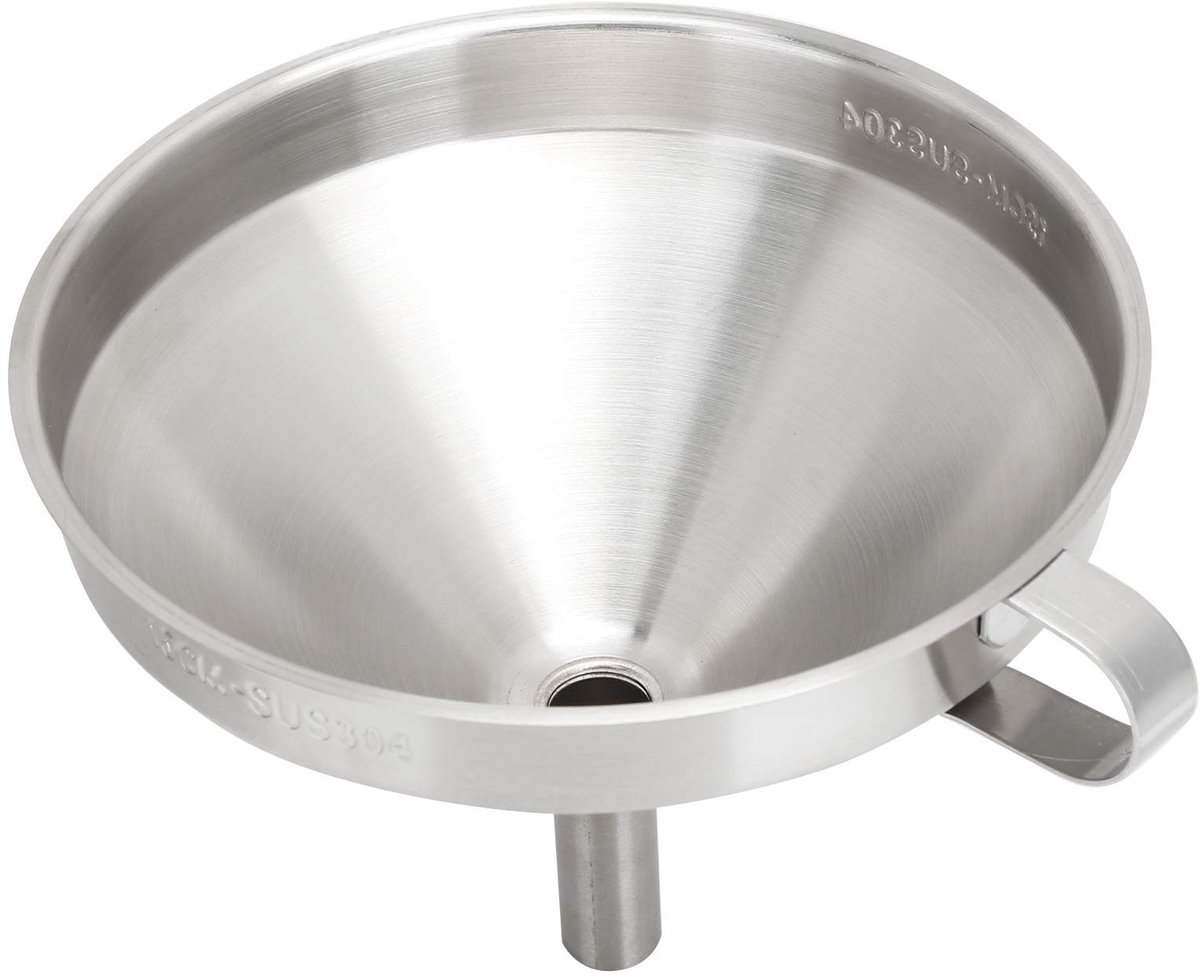 Dailygoods- Trechter Roestvrij Staal - Brede Mondtrechter - Verwijderbaar Filter - Geschikt voor Vloeistoffen - Duurzaam Materiaal - Vaatwasserbestendig - Keukentrechter