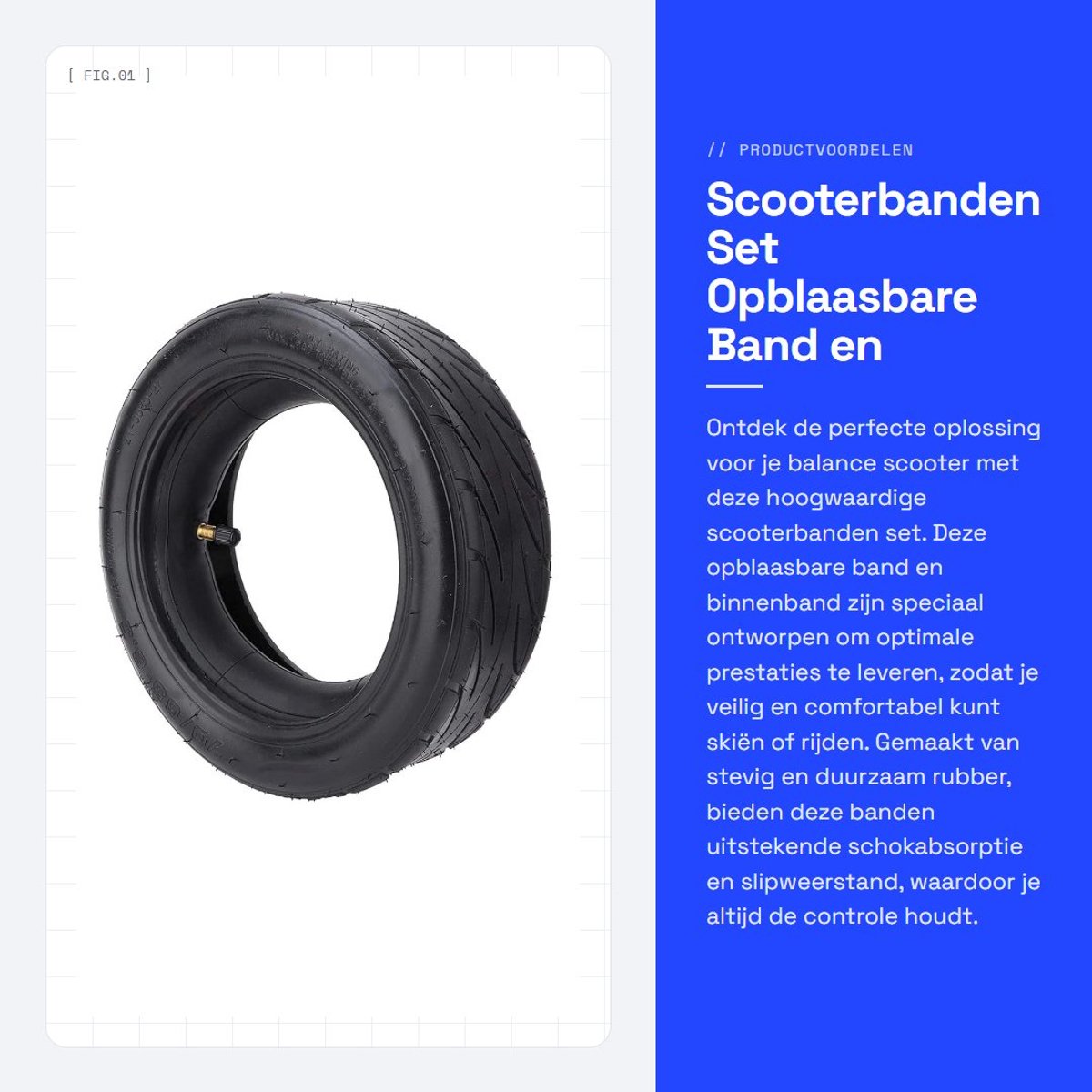 Scooter Binnenband - Reservewiel - Onderdelen Vervangen - Schokabsorberend - 70/65-6.5 - Zwart
