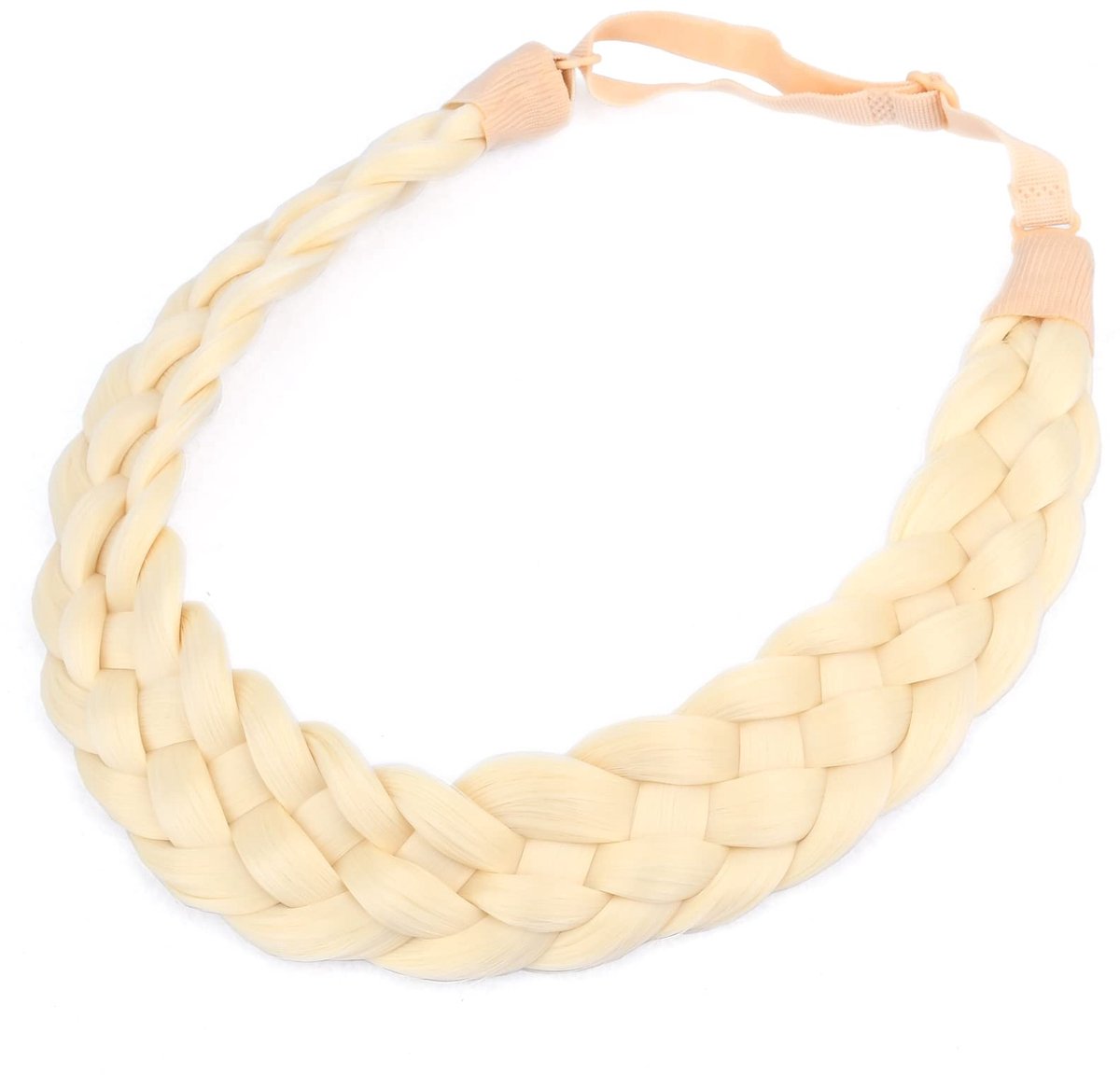 Dailygoods- Hoofdband Gevlochten - Synthetisch Haar - Elastisch - Dames - Vlechten - Beauty-accessoire - Lichtblond - Haarband