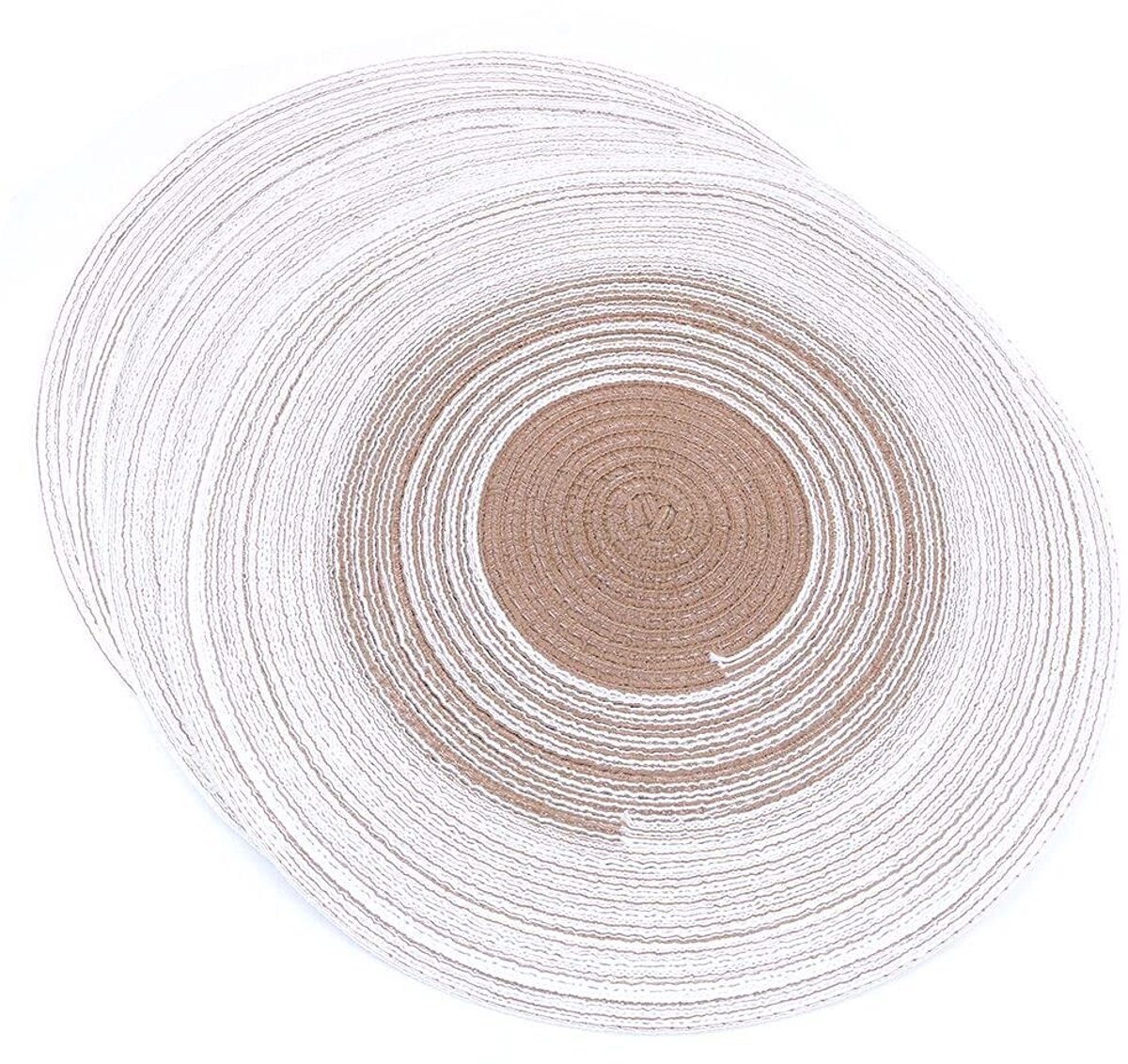 Dailygoods- Tafelmat Set van 4 - Ronde Placemat - Hittebestendig - Antislip - Katoen Geweven - Diameter 14,2 - Placemats