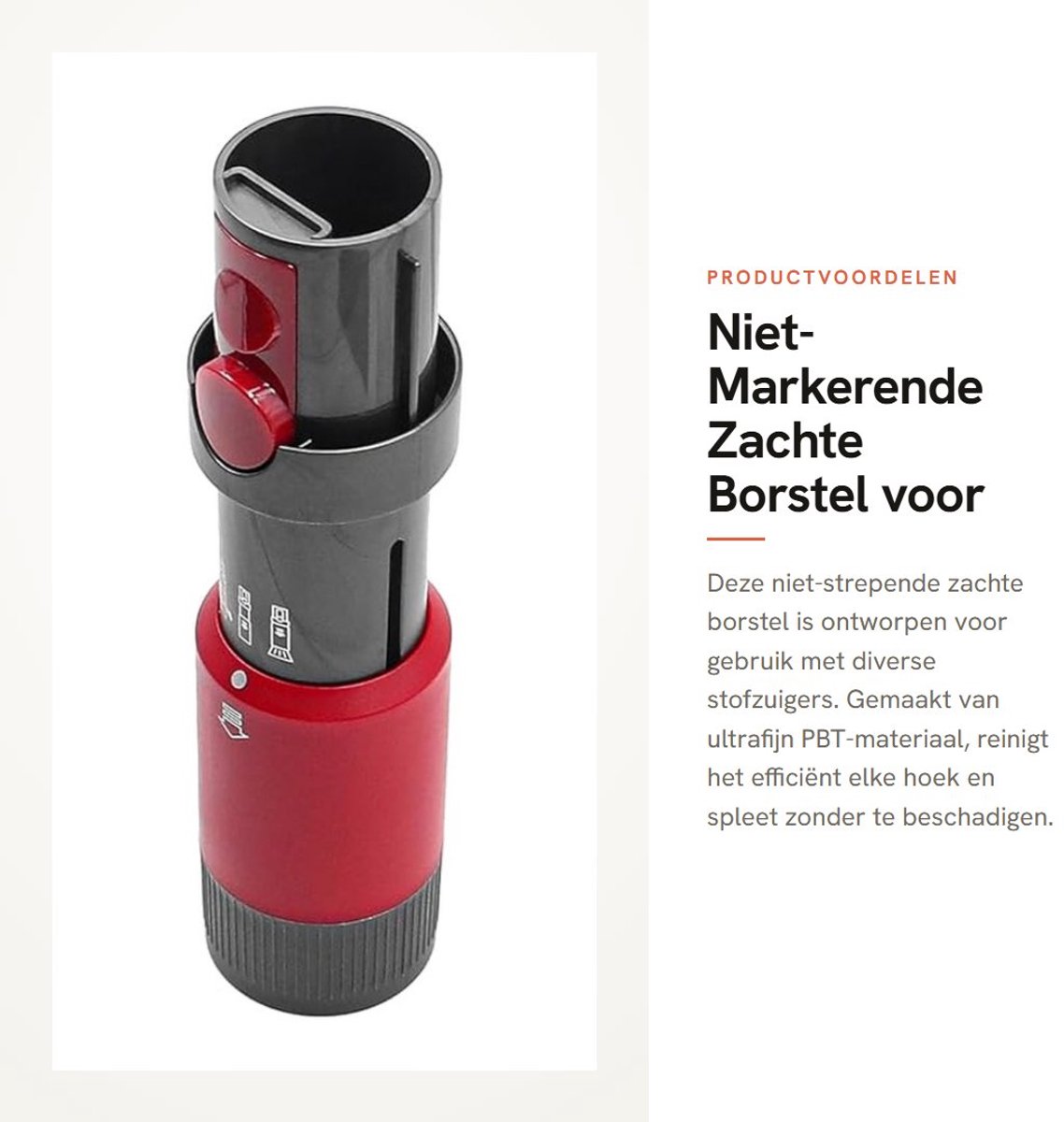 Dailygoods - Niet-Markerende Zachte Borstel voor Stofzuigers