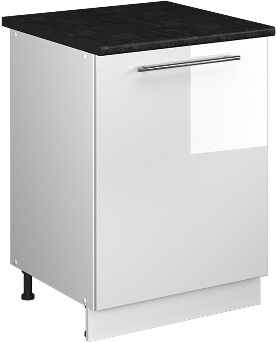 Vicco Wastafelkast Fame-Line, Wit Hoogglans/Wit, 60 cm