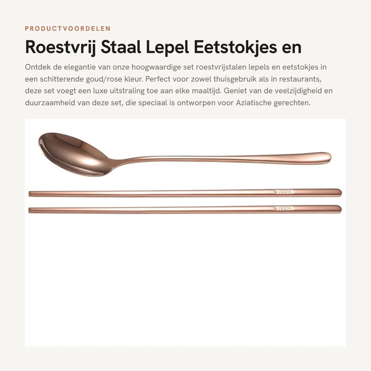 Dailygoods- Lepelset Hoogwaardige Roestvrij Staal - Eetstokjes - Antislip - Duurzaam - Ergonomisch - Geschikt voor Gezinsgebruik - Bestekset