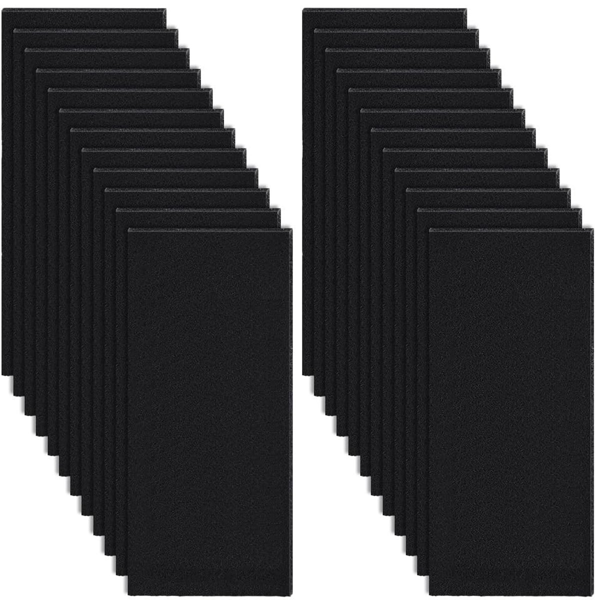 Dailygoods- Actieve Koolstoffilters 24 Stuks - Zwarte Koolvoorfilter - 25 x 10 cm - Voor Luchtreiniger/Afzuigkap/Auto - 3 mm Dik - Professioneel Gebruik - Luchtfilter