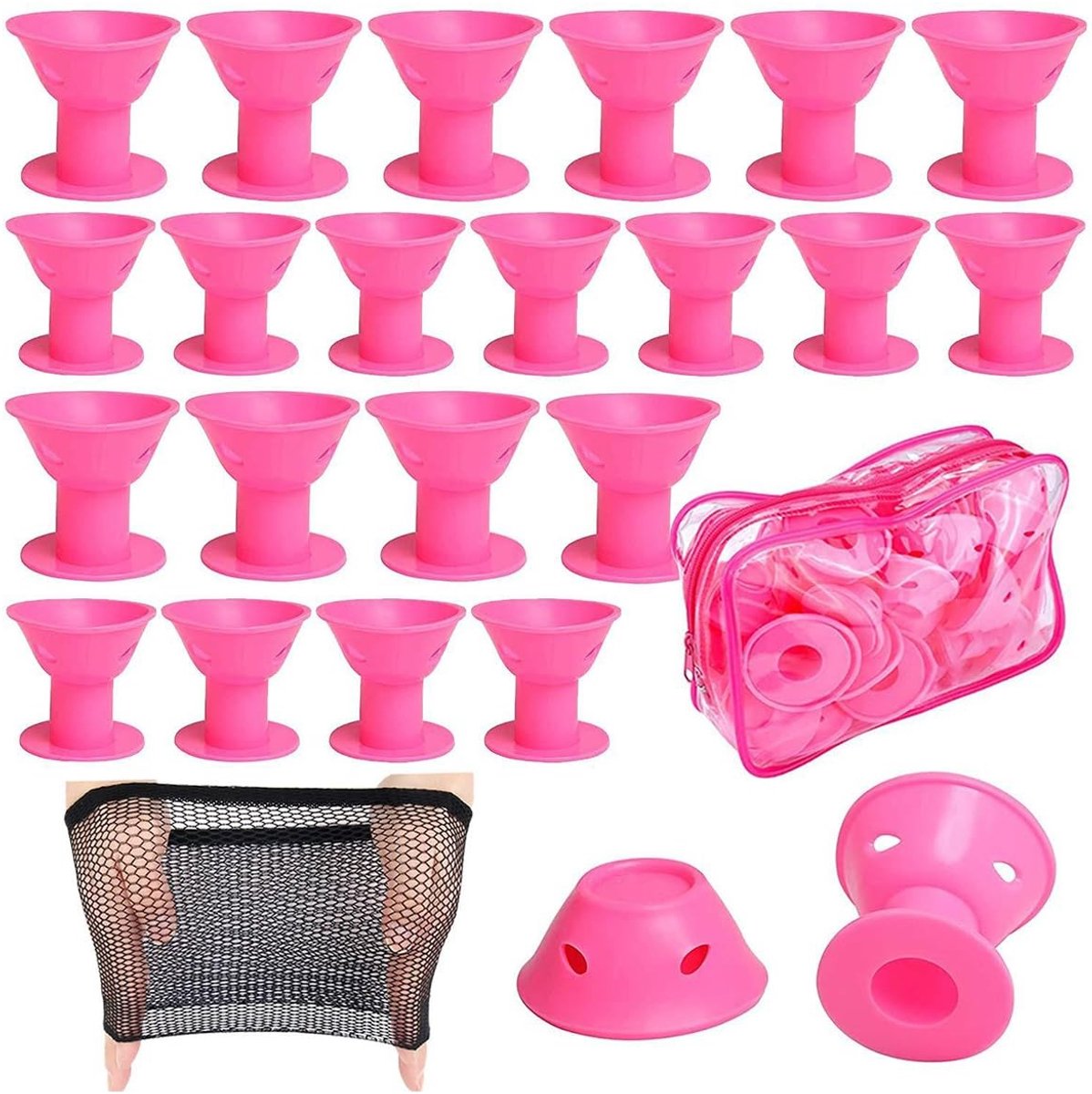 Dailygoods - Set van 50 Siliconen Haarkrulspelden voor Natuurlijke Krullen