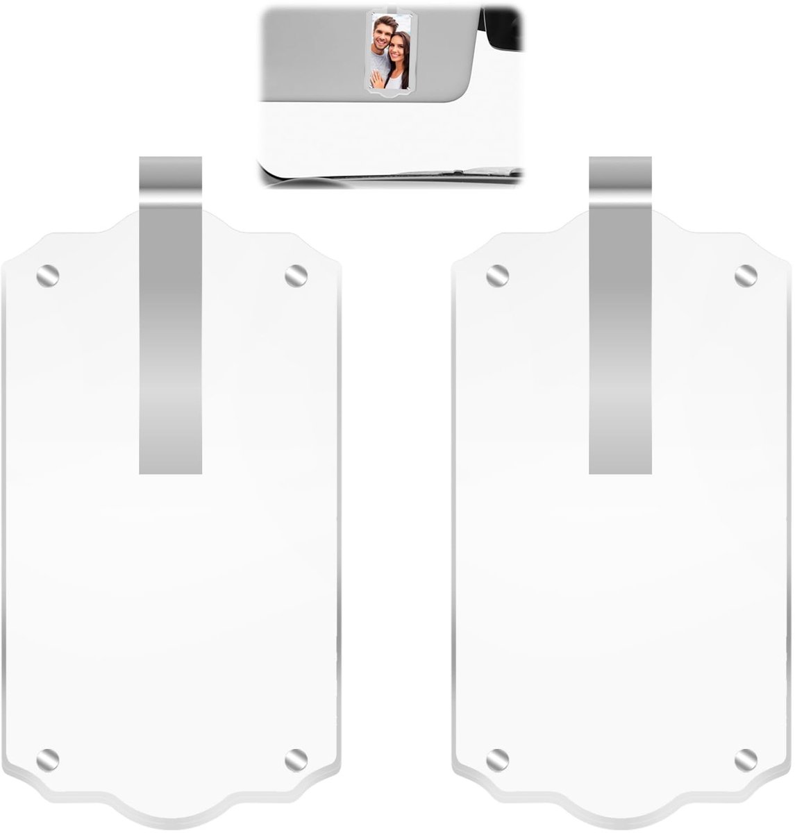 Dailygoods- Fotohouder 2 Stuks - Auto-accessoires - Magnetische Fotolijst - Transparant Acryl - Stevige Constructie - Persoonlijke Decoratie - Autofotolijst