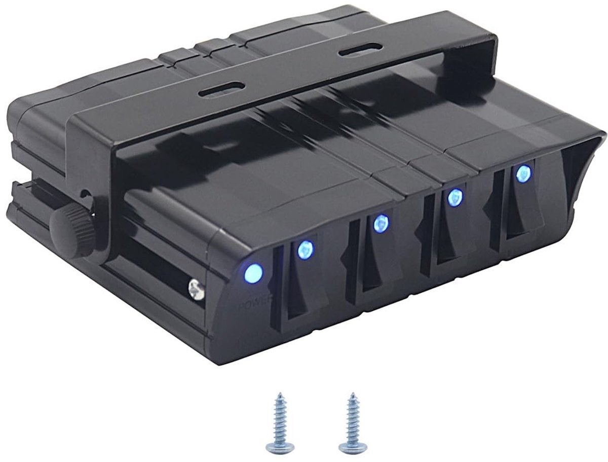 Dailygoods - 6 Speed Rocker Switch Paneel - Auto Accessoire - 12V On/Off - 40A - Betrouwbare Schakelaar - Geschikt voor Auto's en Botens - Zwart
