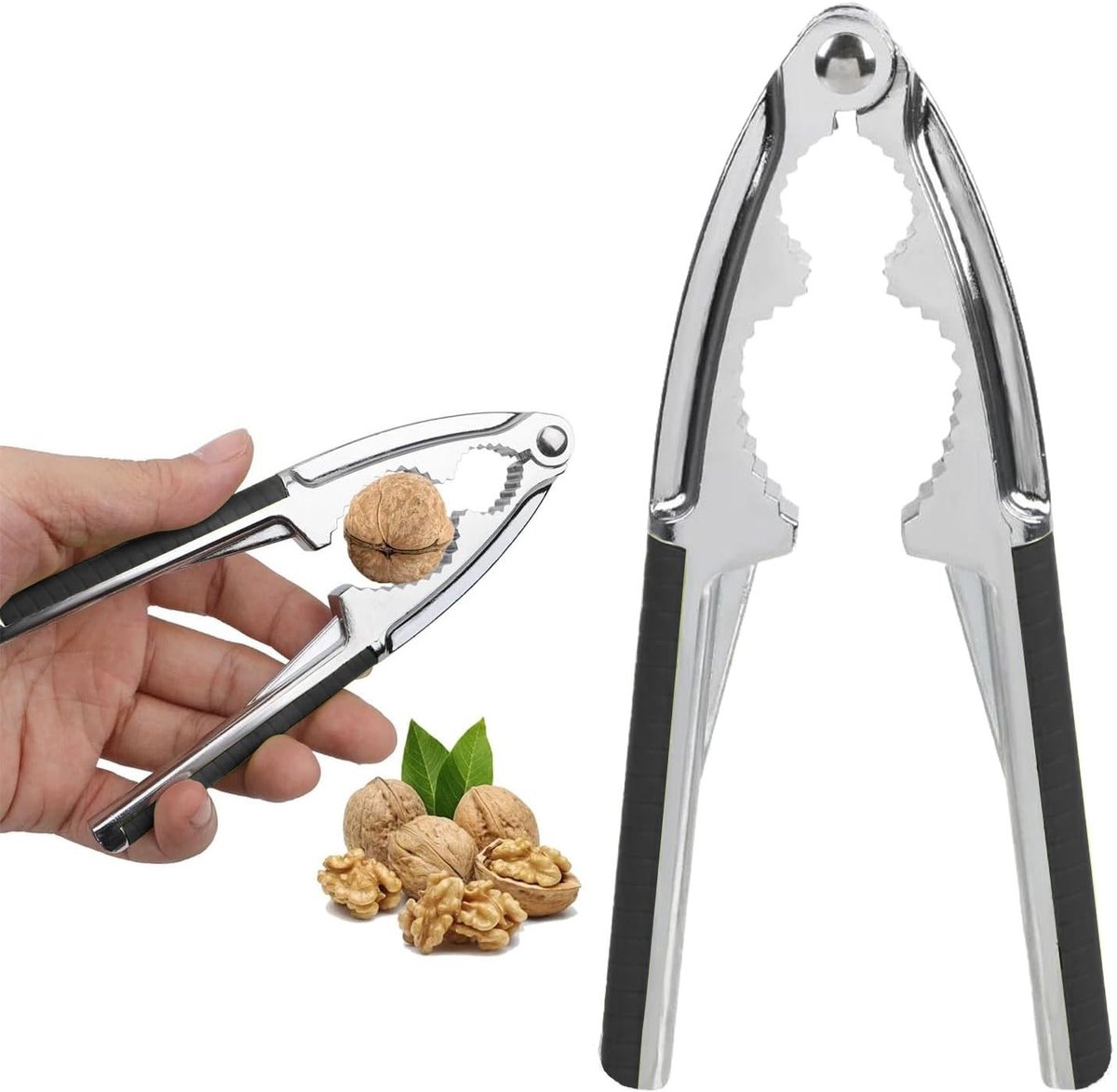 Dailygoods- Notenkraker Hoogwaardig - Antislip Handvat - Multifunctioneel - Geschikt Voor Walnoten - Zinklegering - Duurzaam en Robuust