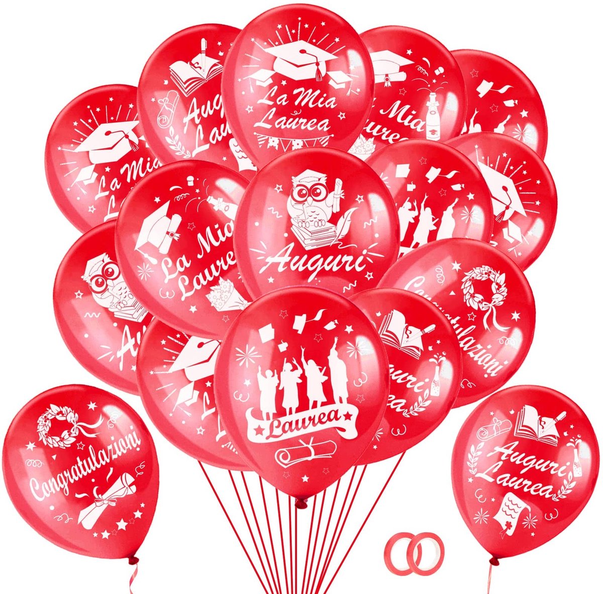 Dailygoods- Ballonnen 30 Stuks - Gekleurde Ballonnen - Ballonnen Rood - Ballonnen Set - Feest Ballonnen - Decoratie voor Verjaardag - Feestballonnen