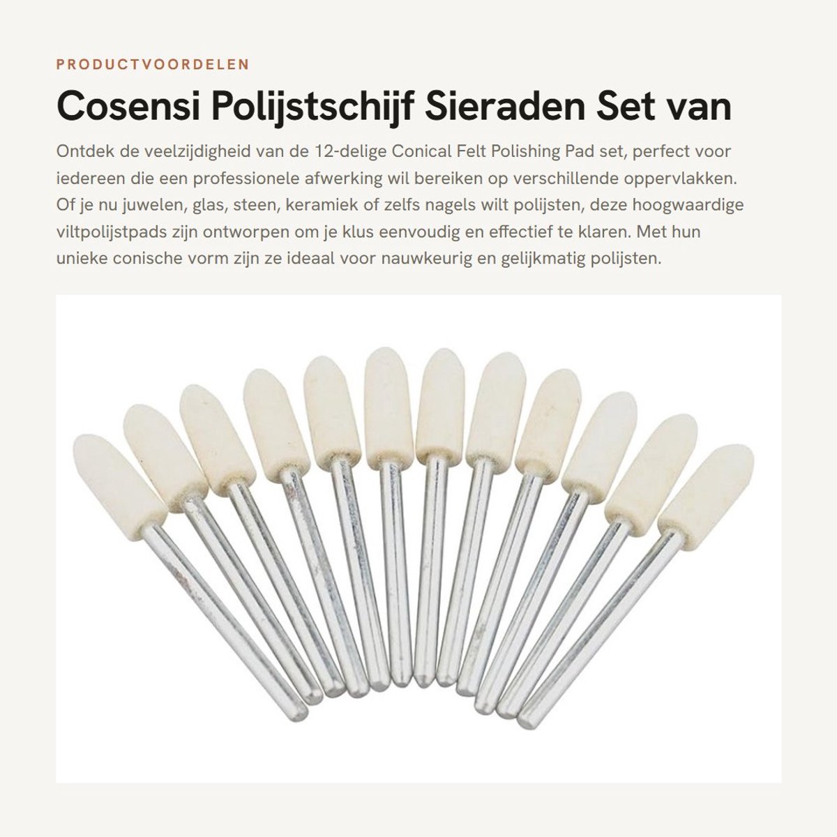 Dailygoods - Polijstschijf - Sieraden - Set van 12 - Geschikt voor Glas en Steen - Keramiek - Nagels