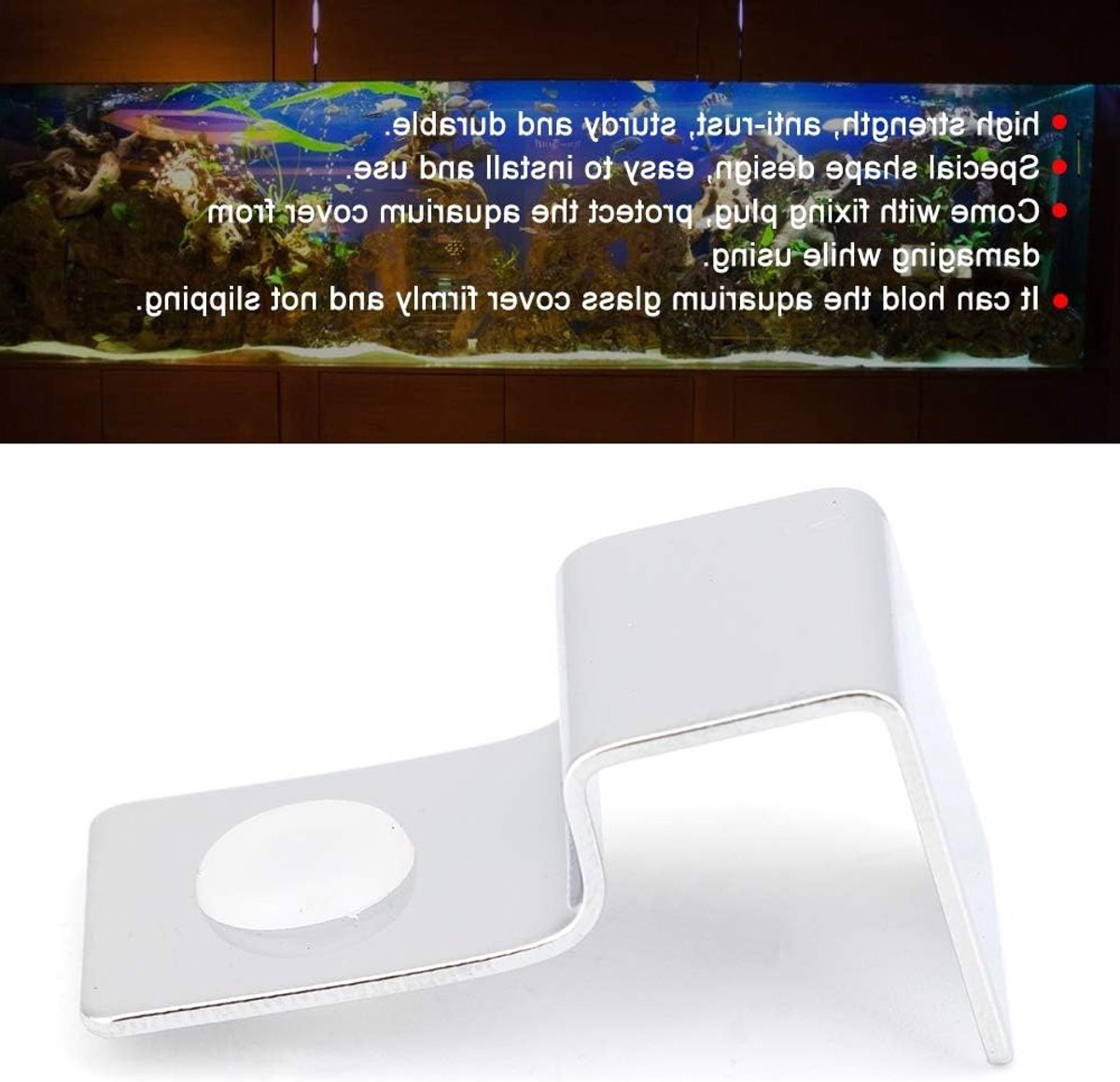 4 Stuks RVS Aquarium Glasdeksel Klemmen, Universele Houders voor Randloze Aquaria (5mm) - Ideaal voor Beveiliging en Stabiliteit