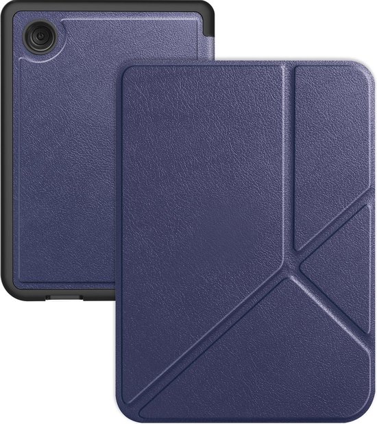 Blauw hoesje geschikt voor Kobo Clara BW - Bescherm Case - Trifold - Book Cover - Tablet Cover - Donkerblauw - CHPN — afbeelding 4