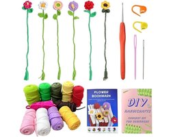 Haakset voor beginners - Knutselset Haken - Bladwijzers Maken - Eenvoudig Garen - 6 Delig - Niet gespecificeerd