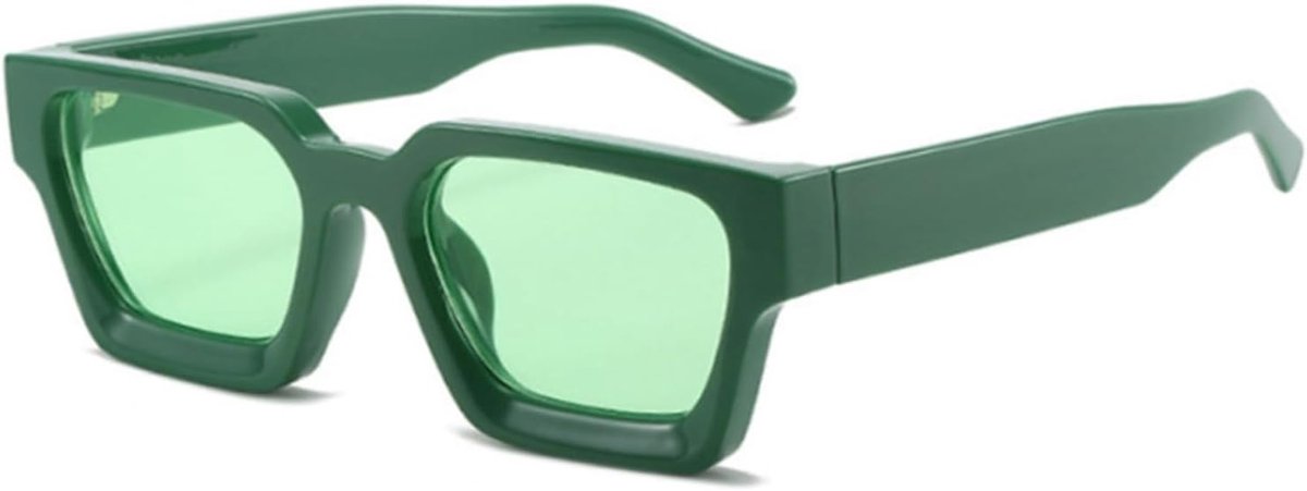 Vintage Zonnebril - Rechthoekige Zonnebril Unisex - 1 Stuks - UV400 Bescherming PC Frame - Outdoor Reizen Rijden - Retro Chunky Stijl