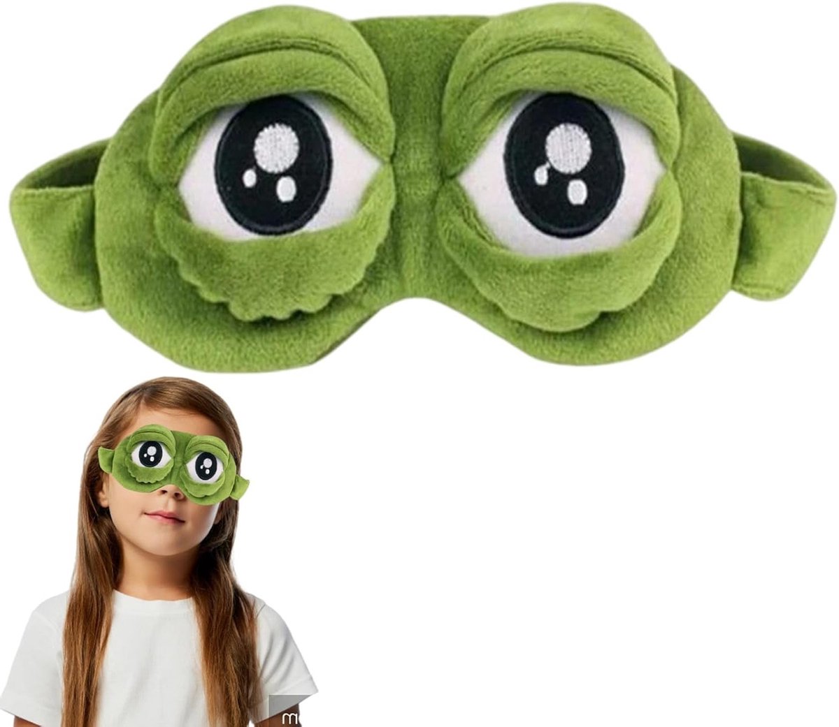 Grappig Slaapmasker met Cartoon Kikker Ontwerp voor Comfortabel Slapen en Reizen, Ideaal voor Ontspanning en Oogverzorging
