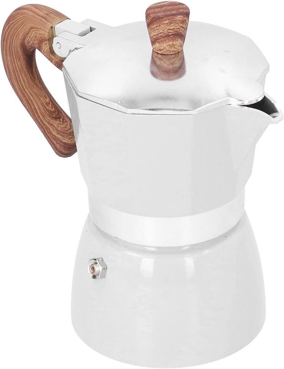 Klassieke Moka Pot voor 3 Kopjes - Aluminium Koffiezetter voor Thuis, Camping en Kantoor met Anti-verbrand Handvat