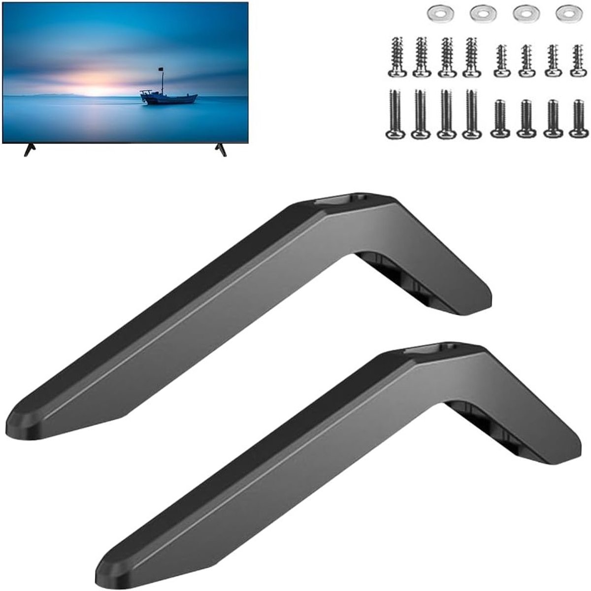 Universele TV Pedestal Poten, Stevige TV Basis met Schroefset voor LCD en LED TV's van 32 tot 55 Inch, Tot 75 kg Draagvermogen