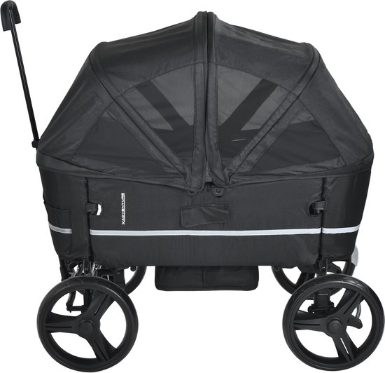 X Adventure Bolderkar Opvouwbaar CarGo - Bolderwagen - Met Dak en Trekstang - Geschikt voor Kinderen en Bagage - Zwart van Merkloos — afbeelding 2
