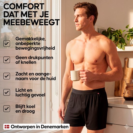 DANISH ENDURANCE Boxershorts Losse Pasvorm Bamboe - Zacht & Ademend - Heren - 6-Pack - Maat XXL