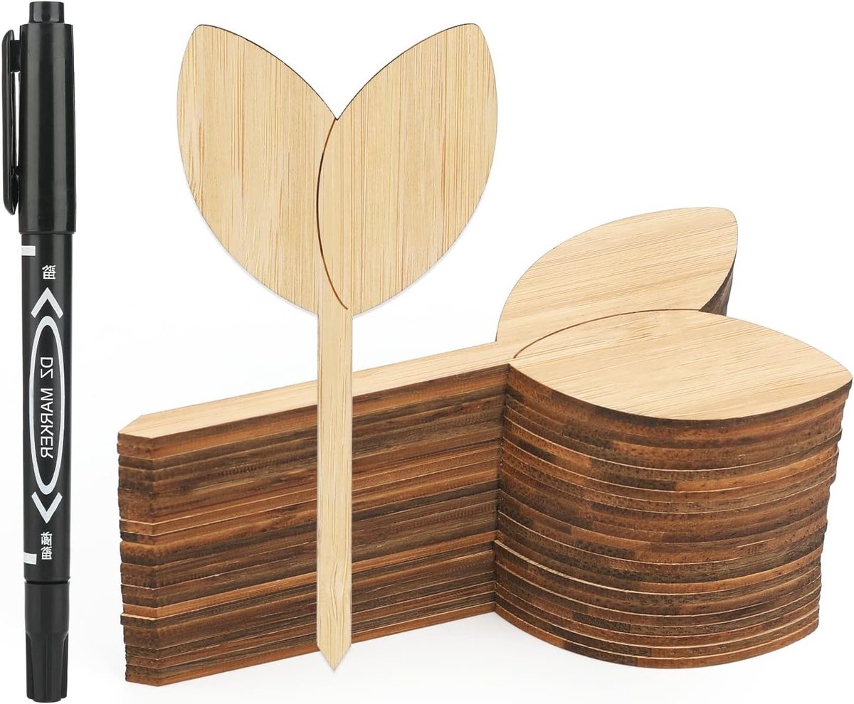 30 Stuks Bamboe Plant Labels - Tuinmarkers voor Kruiden, Zaden, Groenten en Bloemen